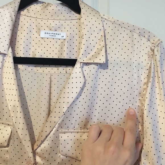 EQUIPMENT Ansley Polka Dot Silk Satin Shirt - Picture 6 of 8